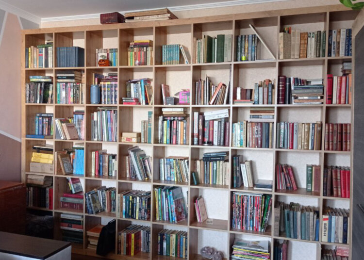 Бібліотека, книжкова шафа Мікс 6*9, Дуб Тахо, 3270*2208*290 мм  