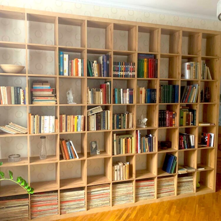 Шафа для книг, бібліотека Мікс 7*10, дуб Тахо, 3624*2562*290 мм 